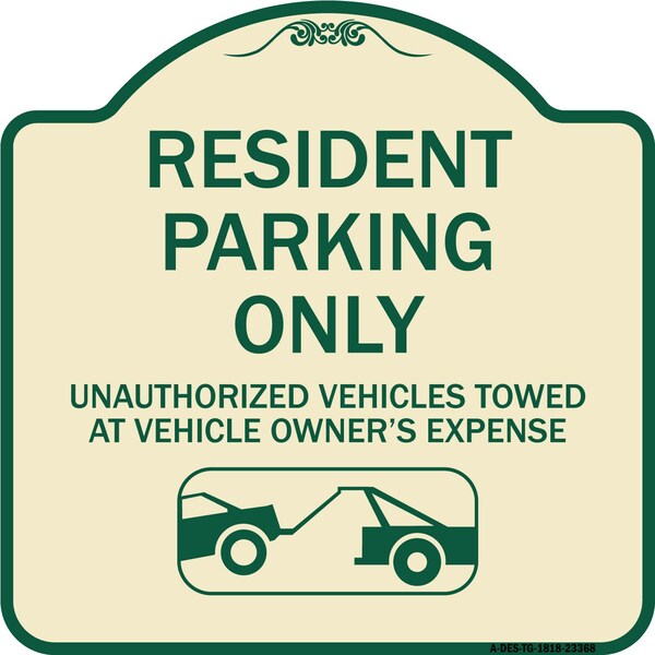 Parking Restriction Resident Parking Unauthorized Vehicles Towed at Owner Expense, TG-1818-23368